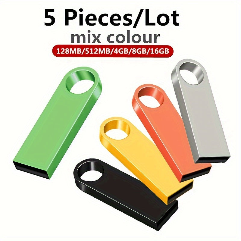 5pcs/Lot Assorted Colors Metal USB Flash Drives 2.0™
