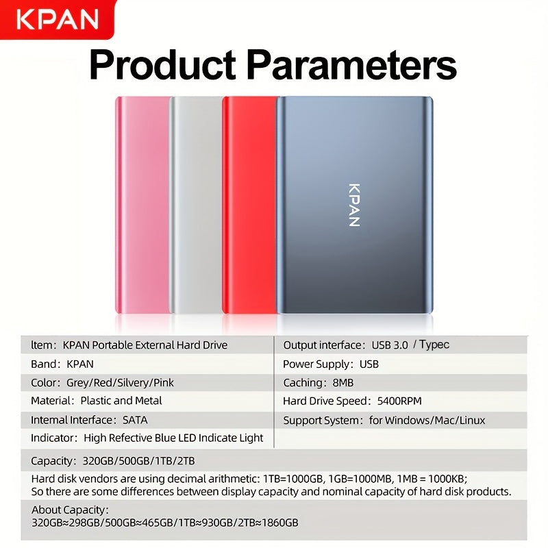 500GB External Hard Drive Kpan™