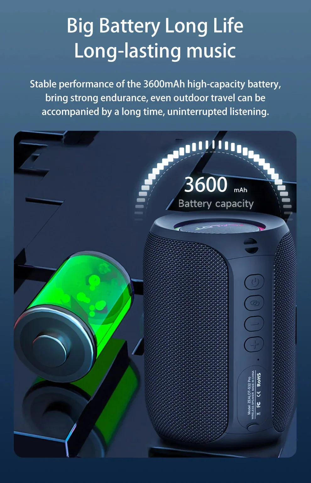 ZEALOT S32 pro Bluetooth Wireless Outdoor Portable Subwoofer Speaker™ - RS Store