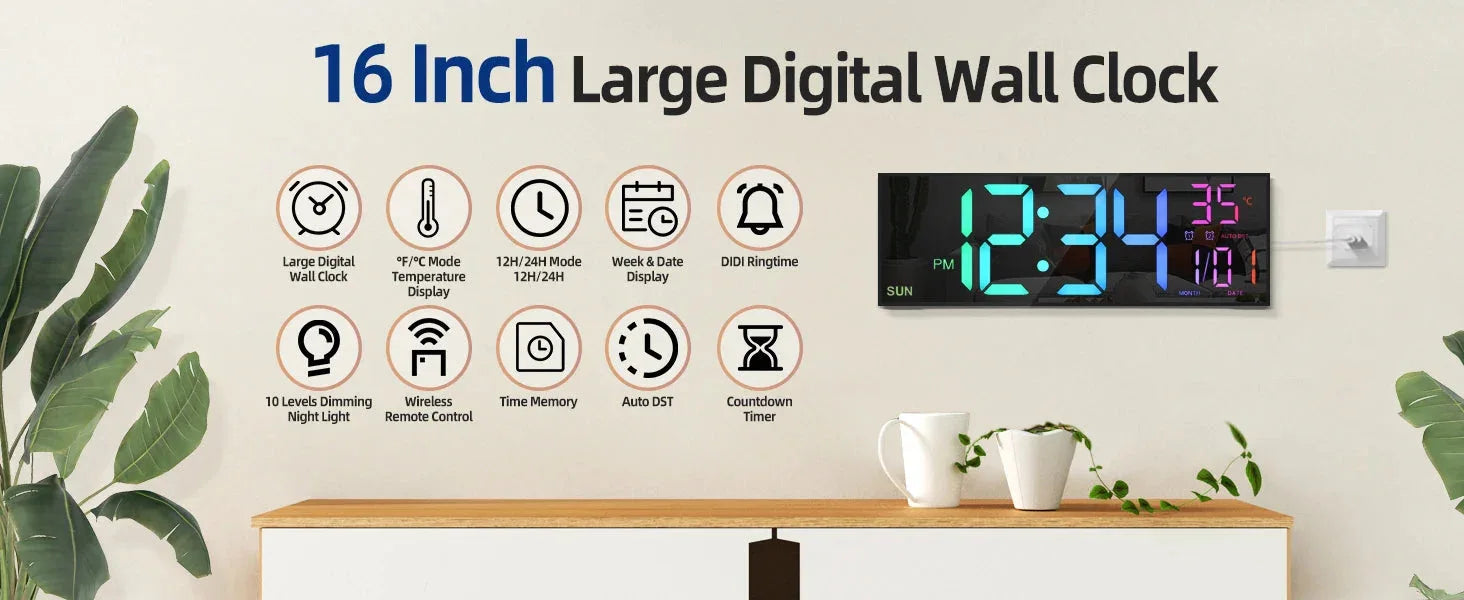 16.2'' Large Digital Wall Clock Cyp™ - RS Store