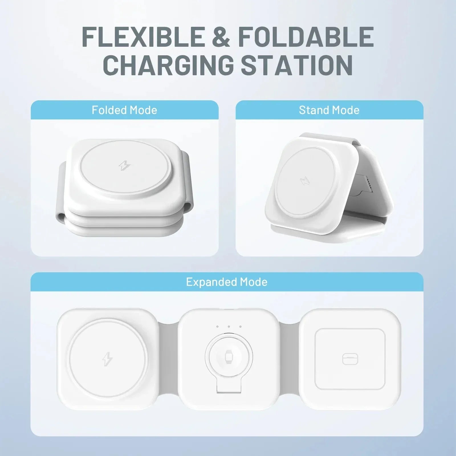 Magnetic Wireless Charger 3 in 1 Foldable 15W™ - RS Store