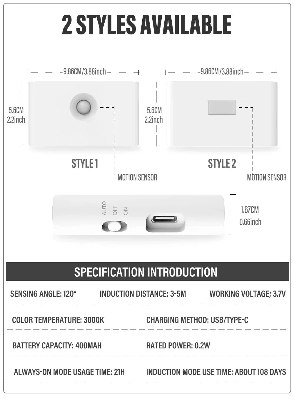 LED Induction Night Light Wireless USB Charging Lihangstar™ - RS Store