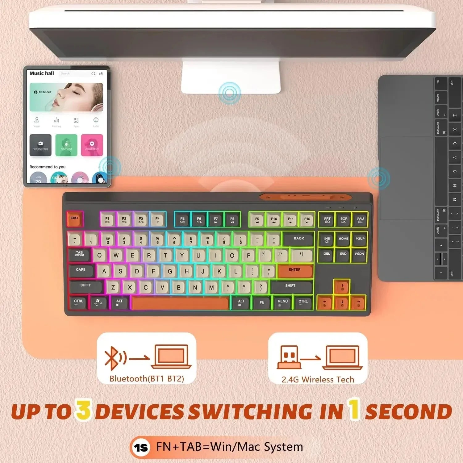 Free Wolf M87 75% Wireless Gaming Keyboard™ - RS Store