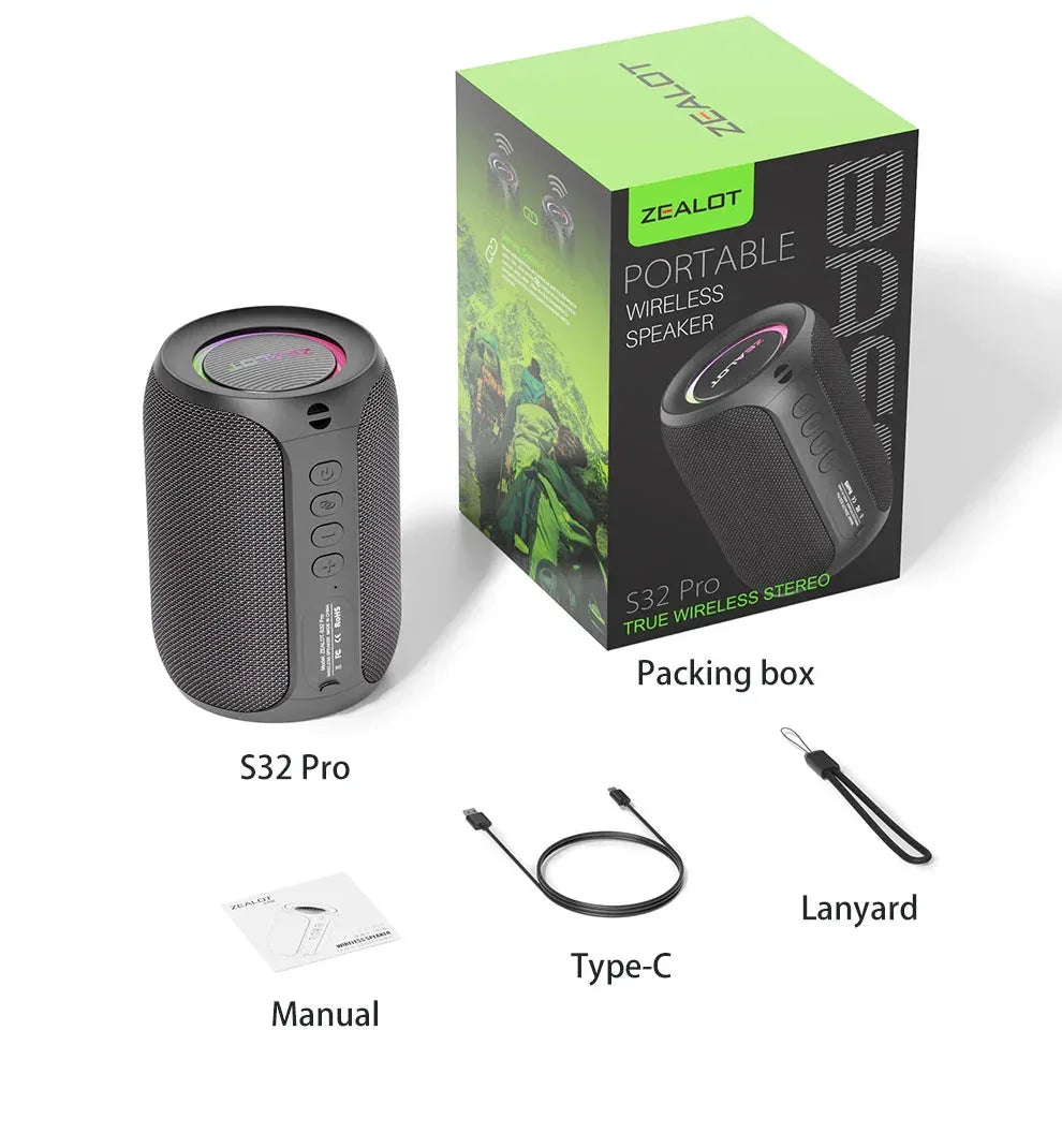 ZEALOT S32 pro Bluetooth Wireless Outdoor Portable Subwoofer Speaker™ - RS Store