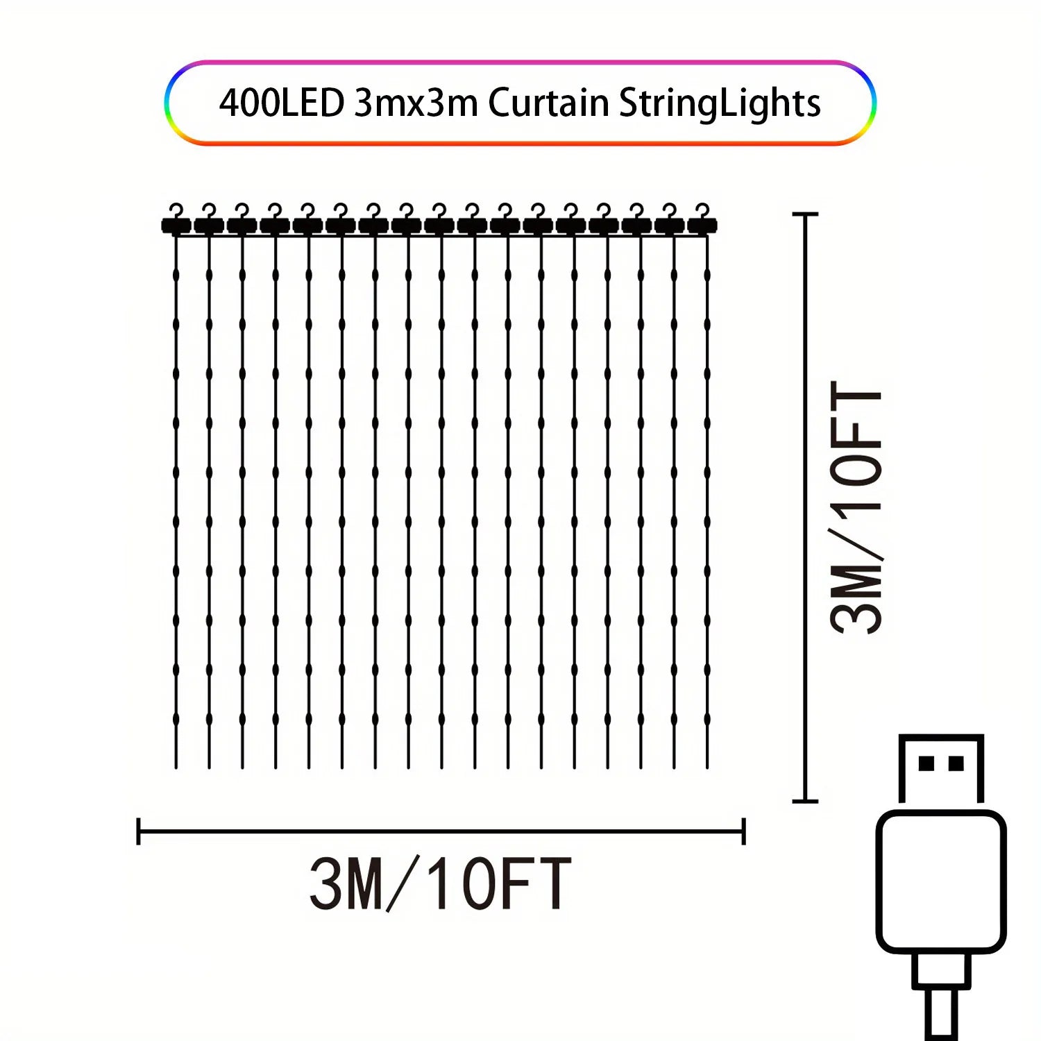 400 LED Smart Curtain Lights™