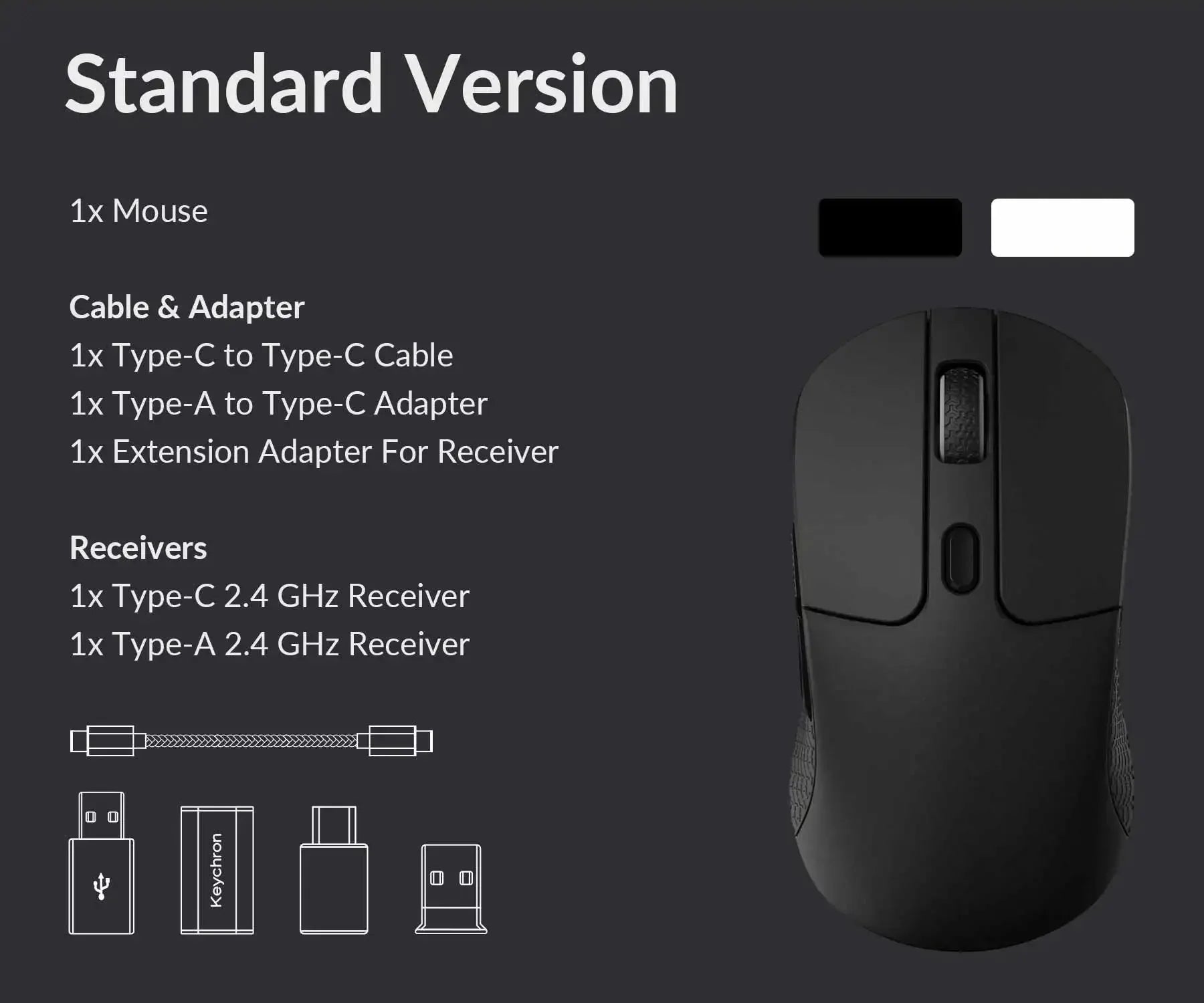 Keychron M3 2.4GHz & Bluetooth Wireless Optical Mouse Type-C Wired Mice™ - RS Store