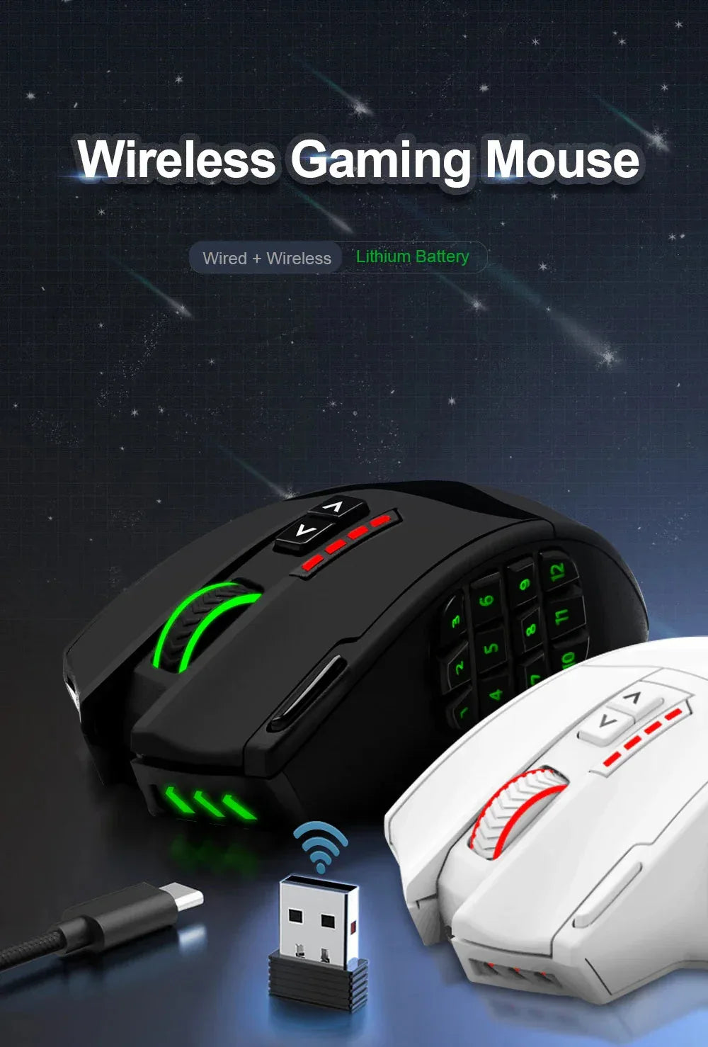 X-33 RGB USB 2.4G Wireless Gaming Mouse 16000 DPI E-yooso™ - RS Store