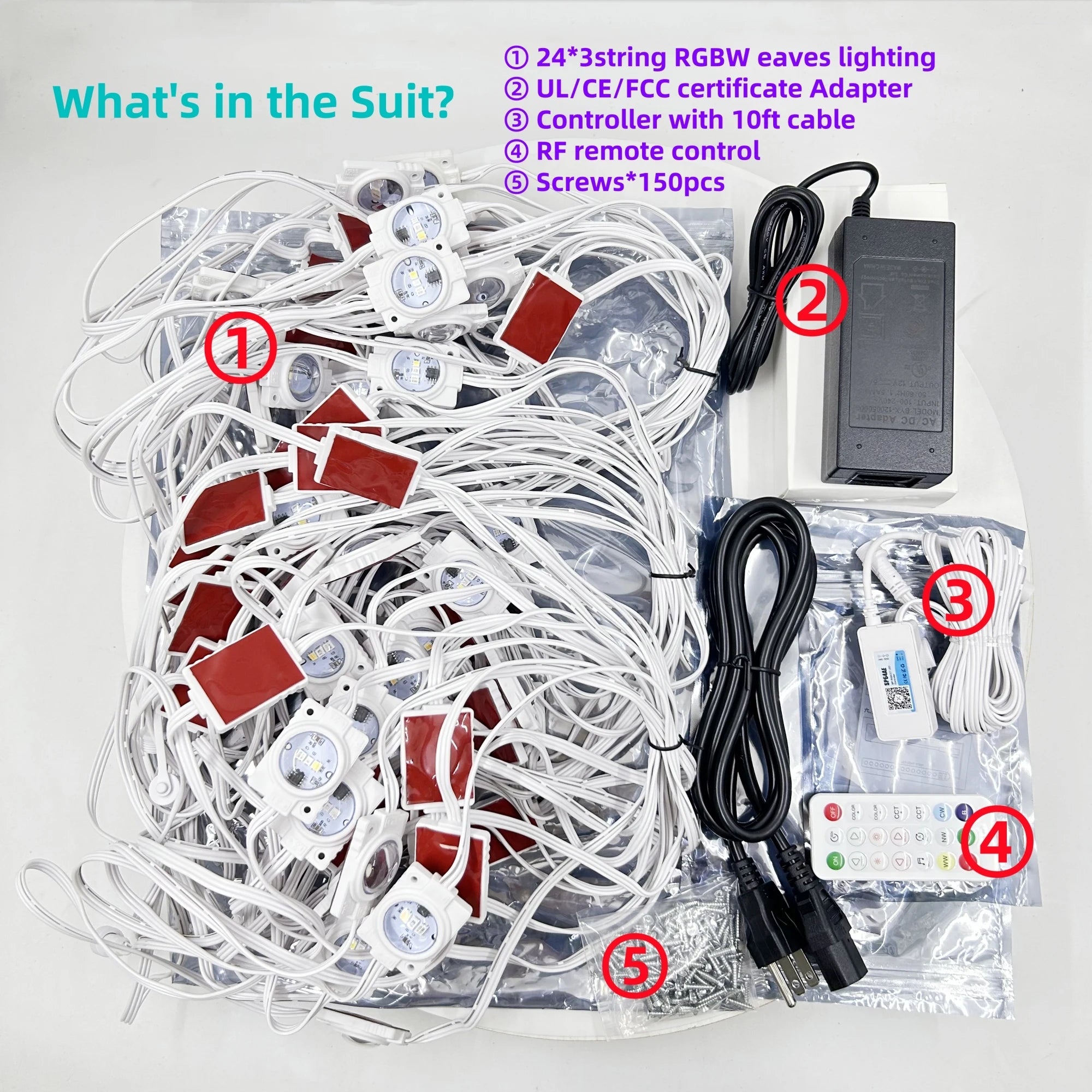 108FT Smart RGBW LED Permanent Outdoor Eave Lights IP67 Waterproof™