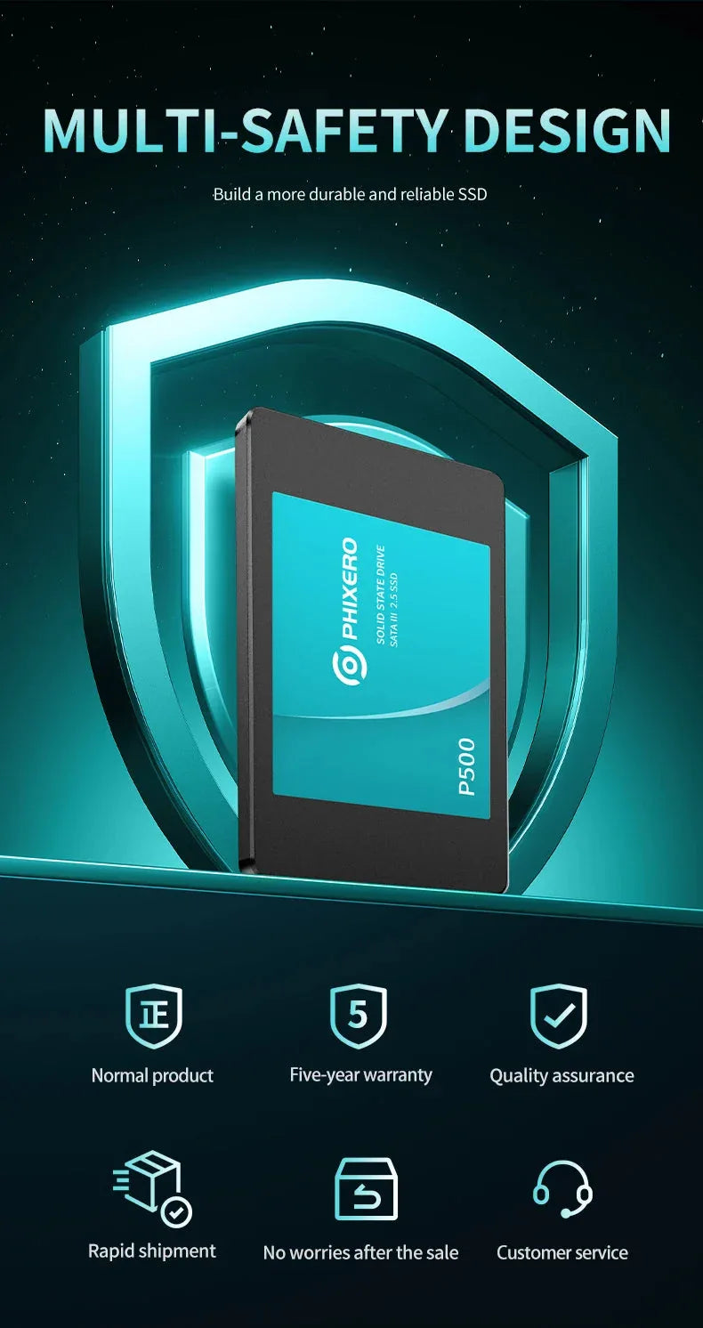 PHIXERO SSD HDD 2.5 Hard Disk SSD 1TB 2TB 512GB 128GB 256GB™ - RS Store