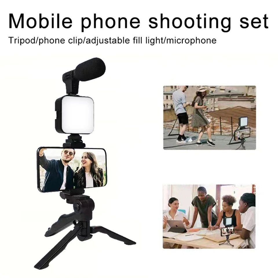 Smartphone Vlogging Kit With Tripod Phone Holder Sttkgzd™