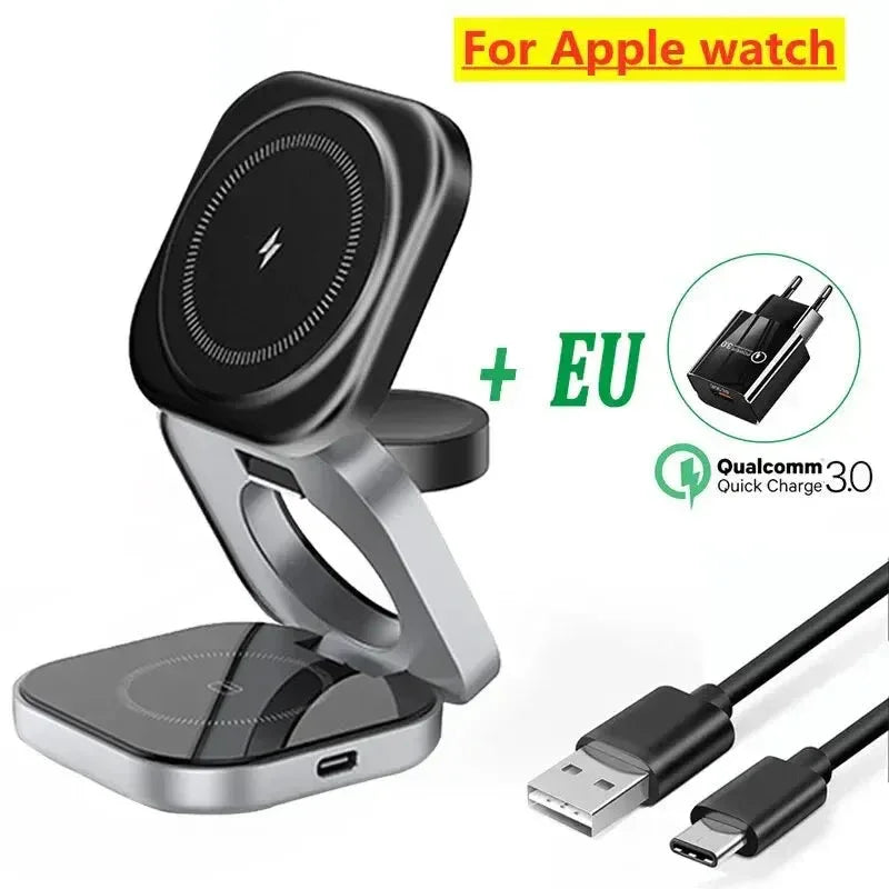 3 In 1 Foldable Magnetic Wireless Charger Stand Vikefon™ - RS Store