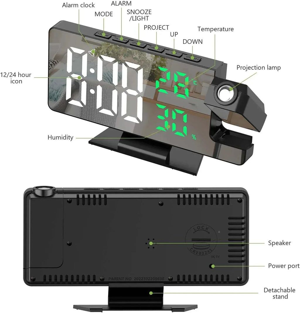 LED Digital Projection Alarm Clock™ - RS Store