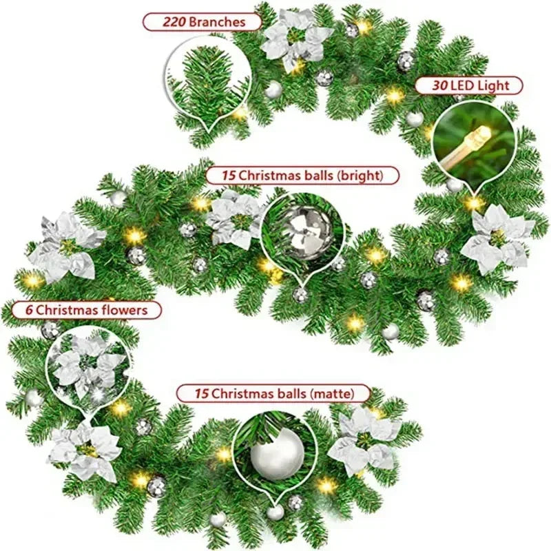 2.7M Christmas Garlands With Pinecones Red Berries™ - RS Store