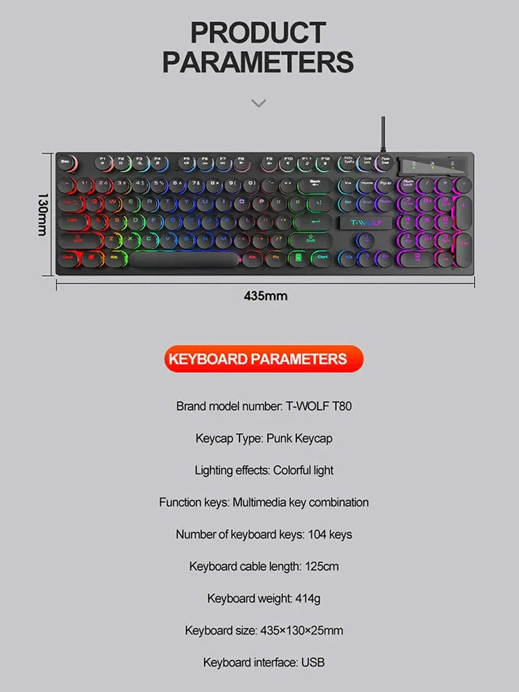 Mechanical Keyboard T-wolf™ - RS Store