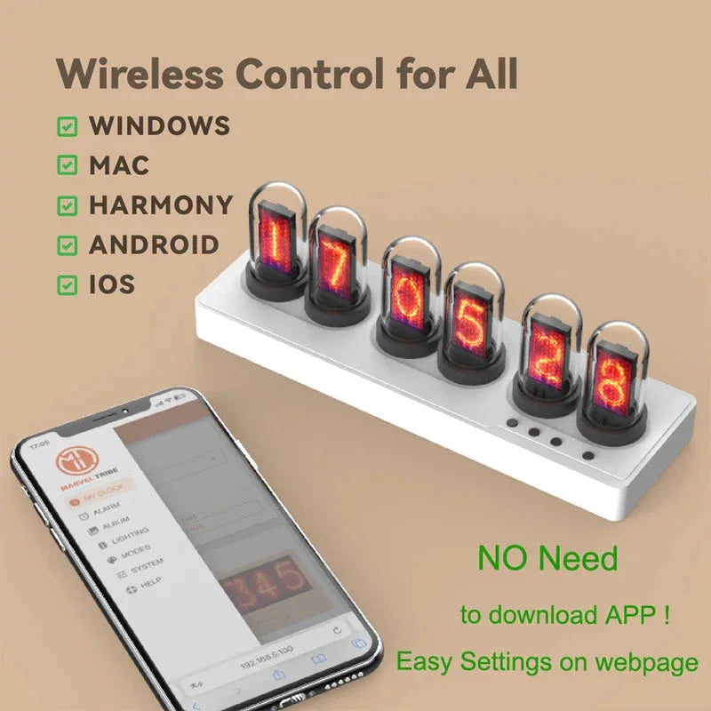 WIFI Control IPS Nixie Tube Alarm Clock Neimz™ - RS Store