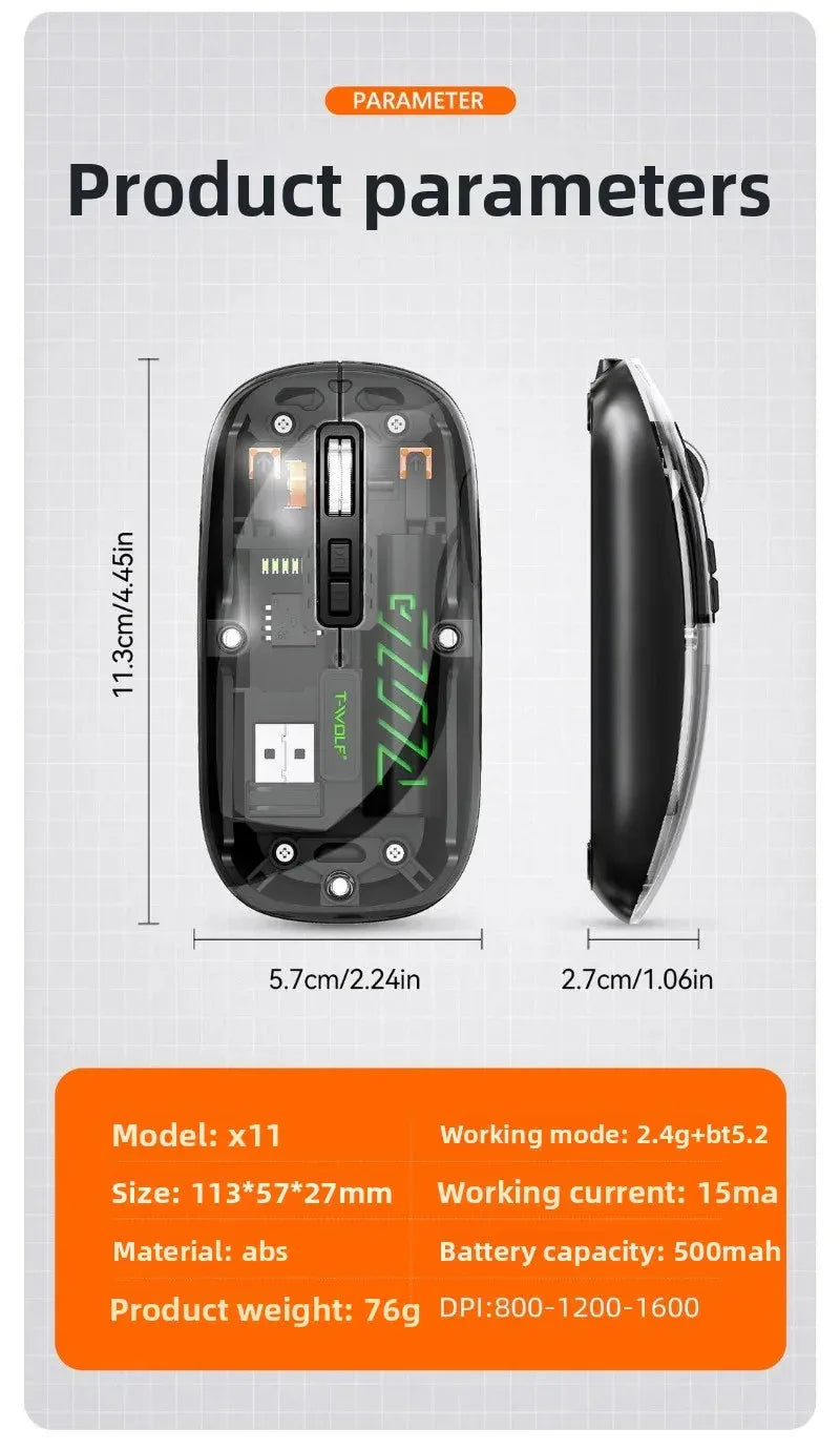 Transparent Wireless Mouse Opuyym™ - RS Store