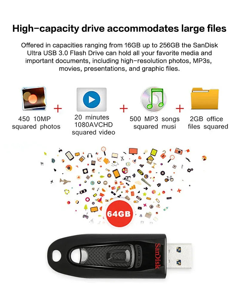 Black PenDrive CZ48 SanDisk 100% Original USB™ - RS Store