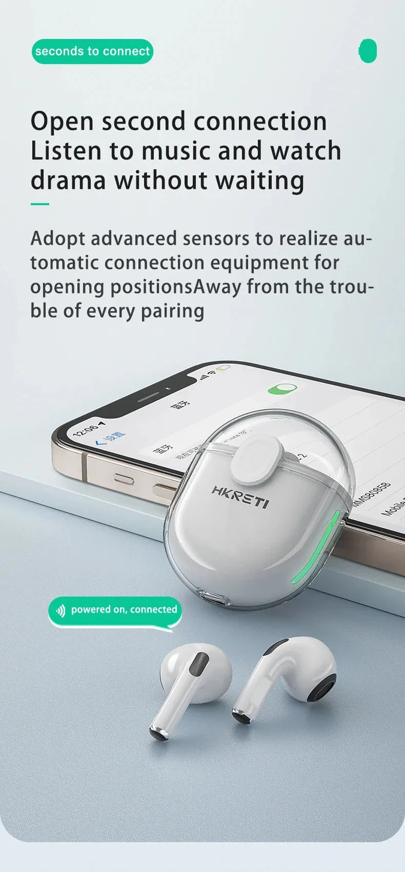 H5 Bluetooth 5.4 Wireless Earbuds HKRETI™ - RS Store