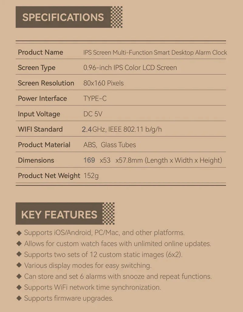 WIFI Control IPS Nixie Tube Alarm Clock Neimz™ - RS Store