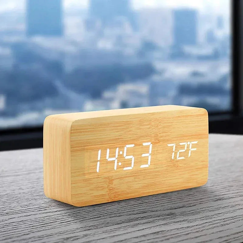 Wooden Digital Alarm Clock Niditon™ - RS Store
