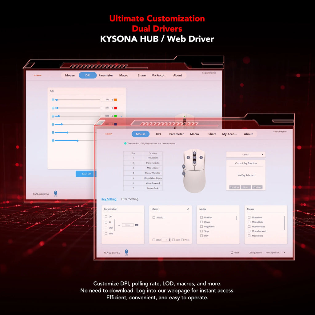 Wireless Mouse PAW3395 Sensor 26000DPI Kysona™