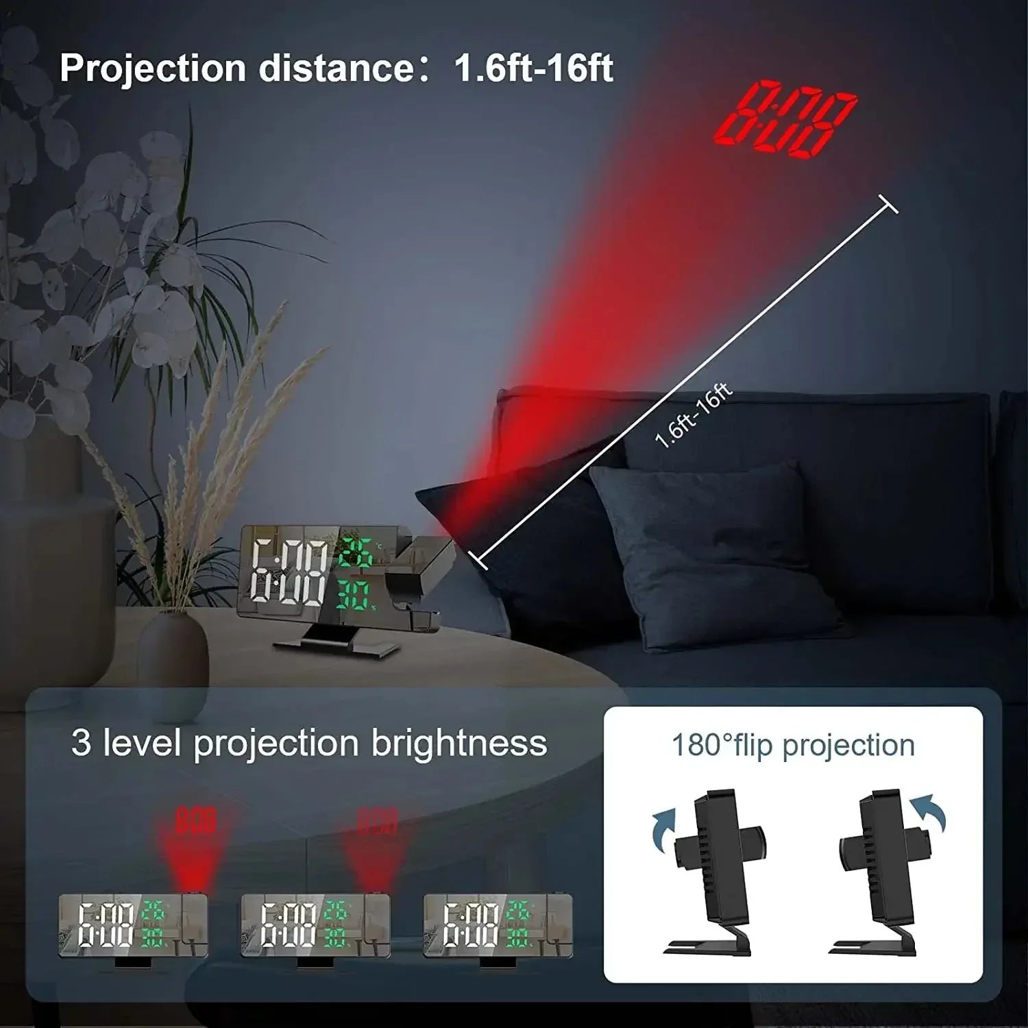 LED Digital Projection Alarm Clock™ - RS Store