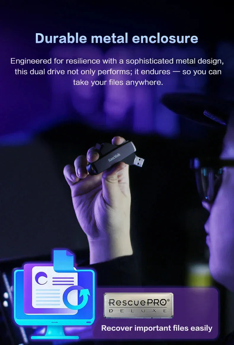 Extreme PRO Dual USB 3.2 Type-C Flash Drive Sandisk™ - RS Store