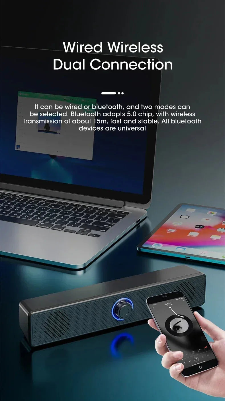 PC Soundbar Wired and Wireless Bluetooth Speaker Vikefon™ - RS Store