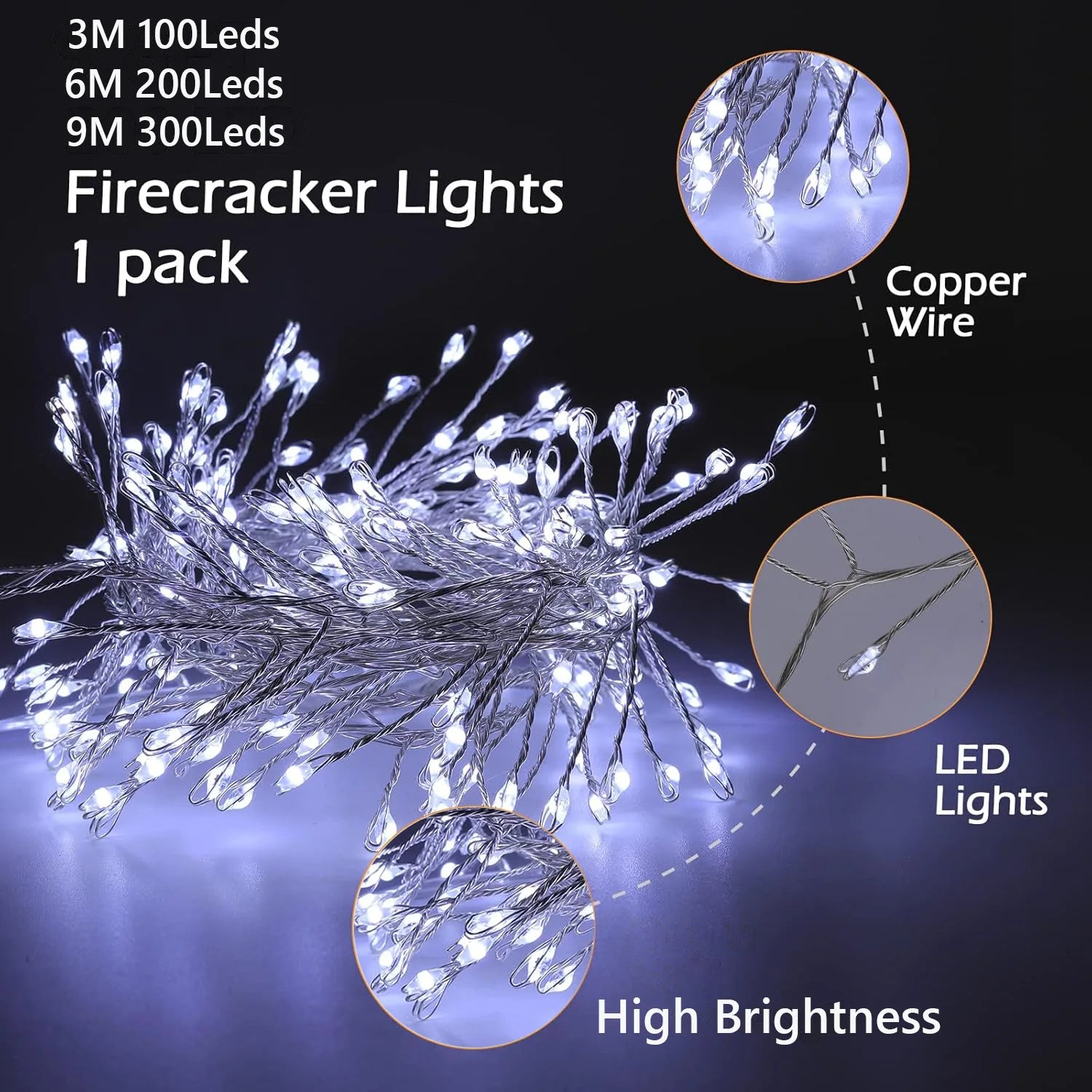 3/6/9M USB Power LED Firecracker String Lights™