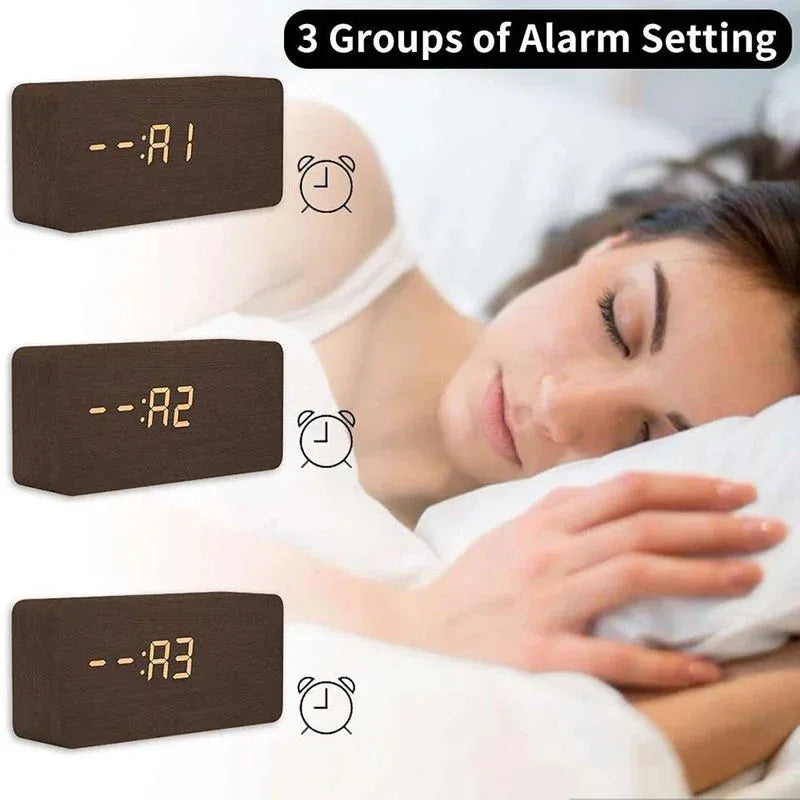Wooden Digital Alarm Clock Niditon™ - RS Store