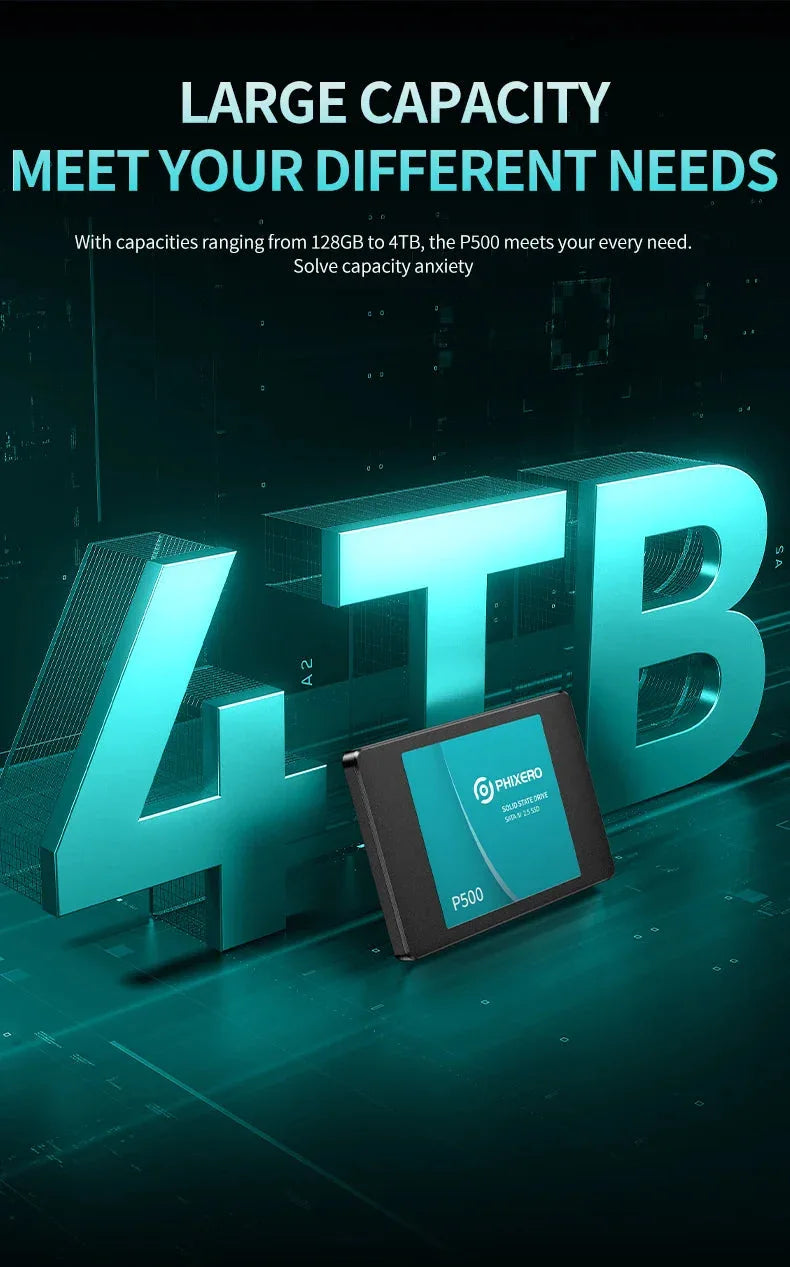 PHIXERO SSD HDD 2.5 Hard Disk SSD 1TB 2TB 512GB 128GB 256GB™ - RS Store