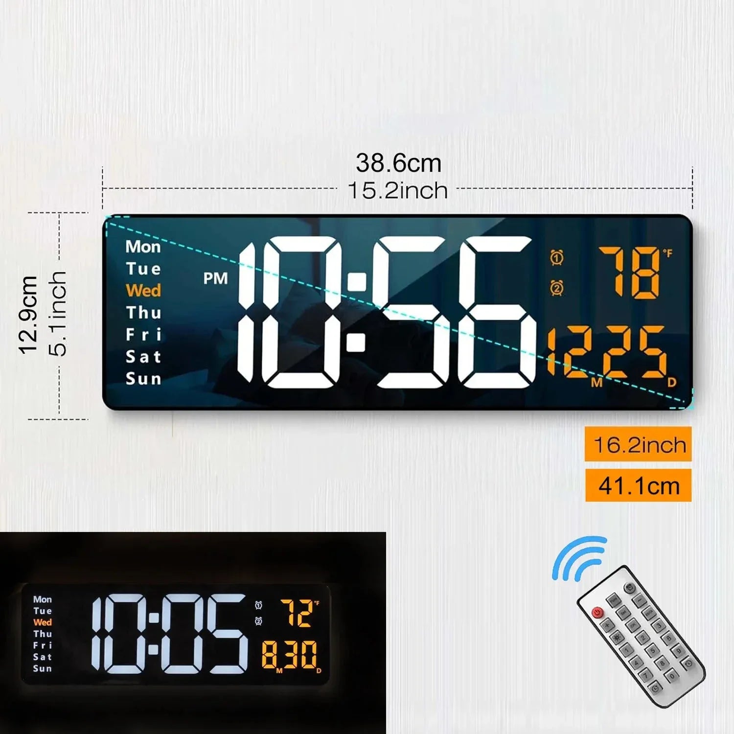 16.2'' Large Digital Wall Clock Cyp™ - RS Store