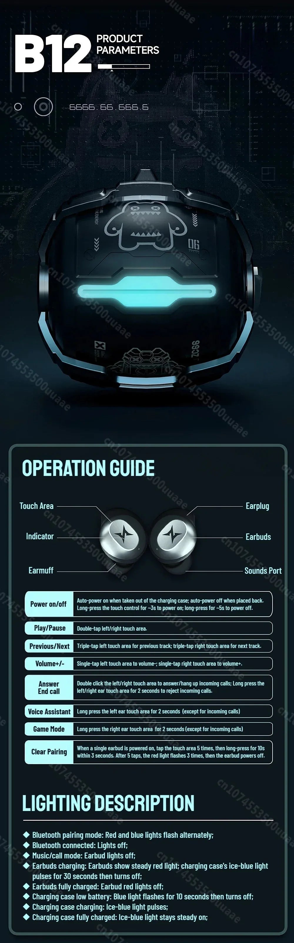 B12 TWS Wireless Earbuds Zombiescat™ - RS Store