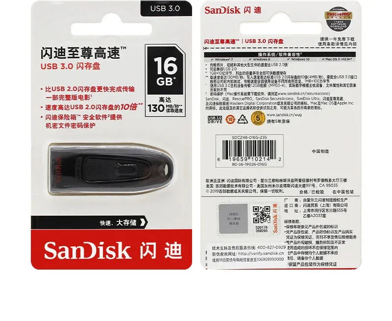 Black PenDrive CZ48 SanDisk 100% Original USB™ - RS Store