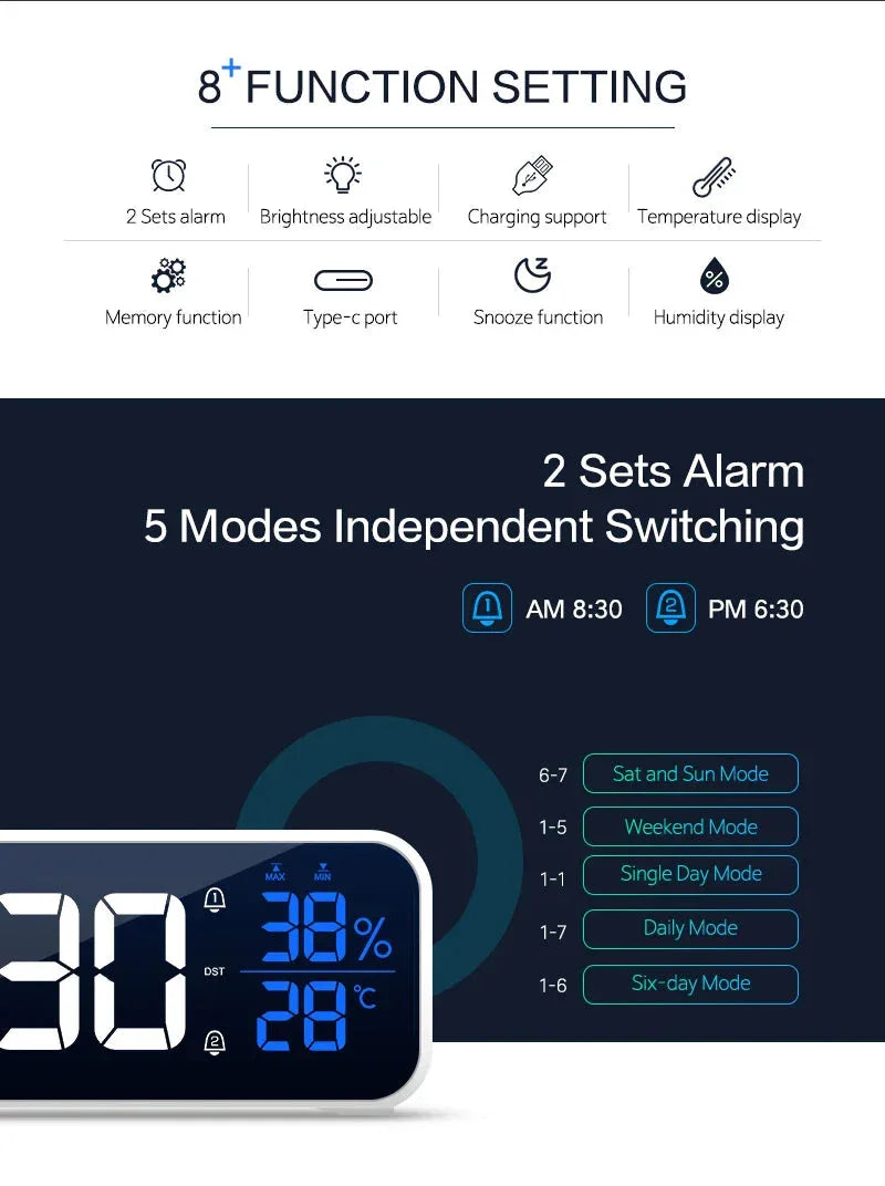 Digital Alarm Clock Niditon™ - RS Store