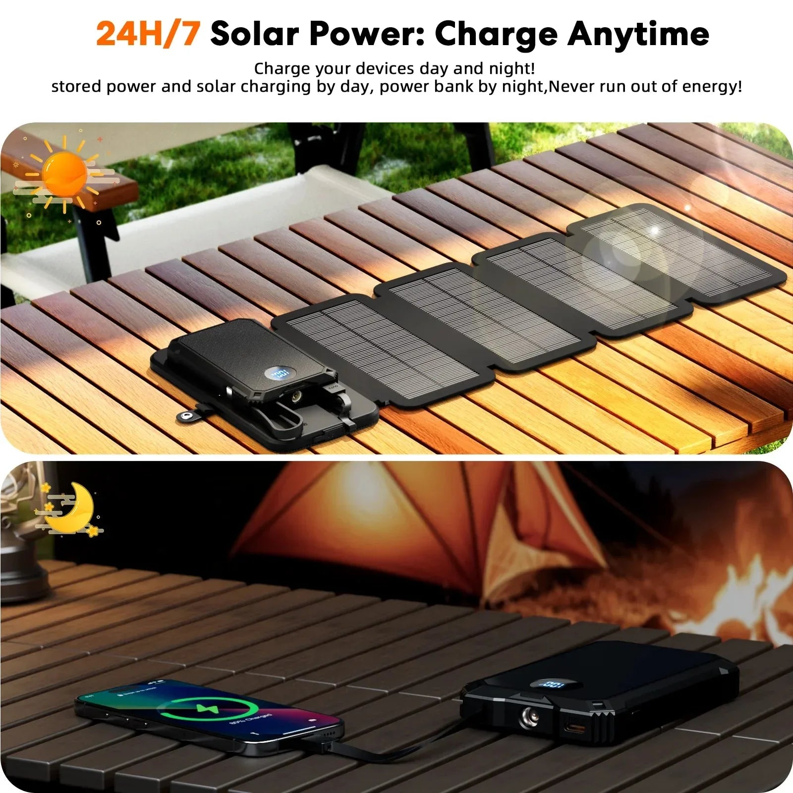 15W Magnetic Wireless 5000mAh Solar Power Bank™ - RS Store