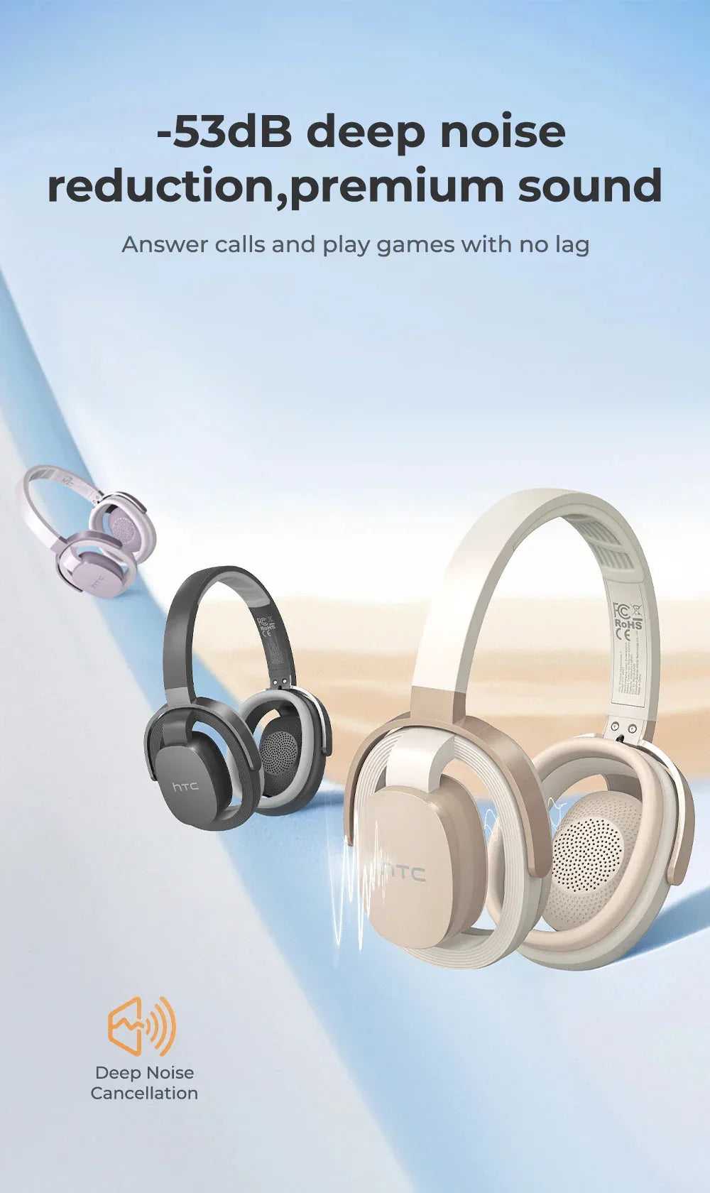 Over-ear Headphones 134 Languages Translation Earphones Htc™ - RS Store
