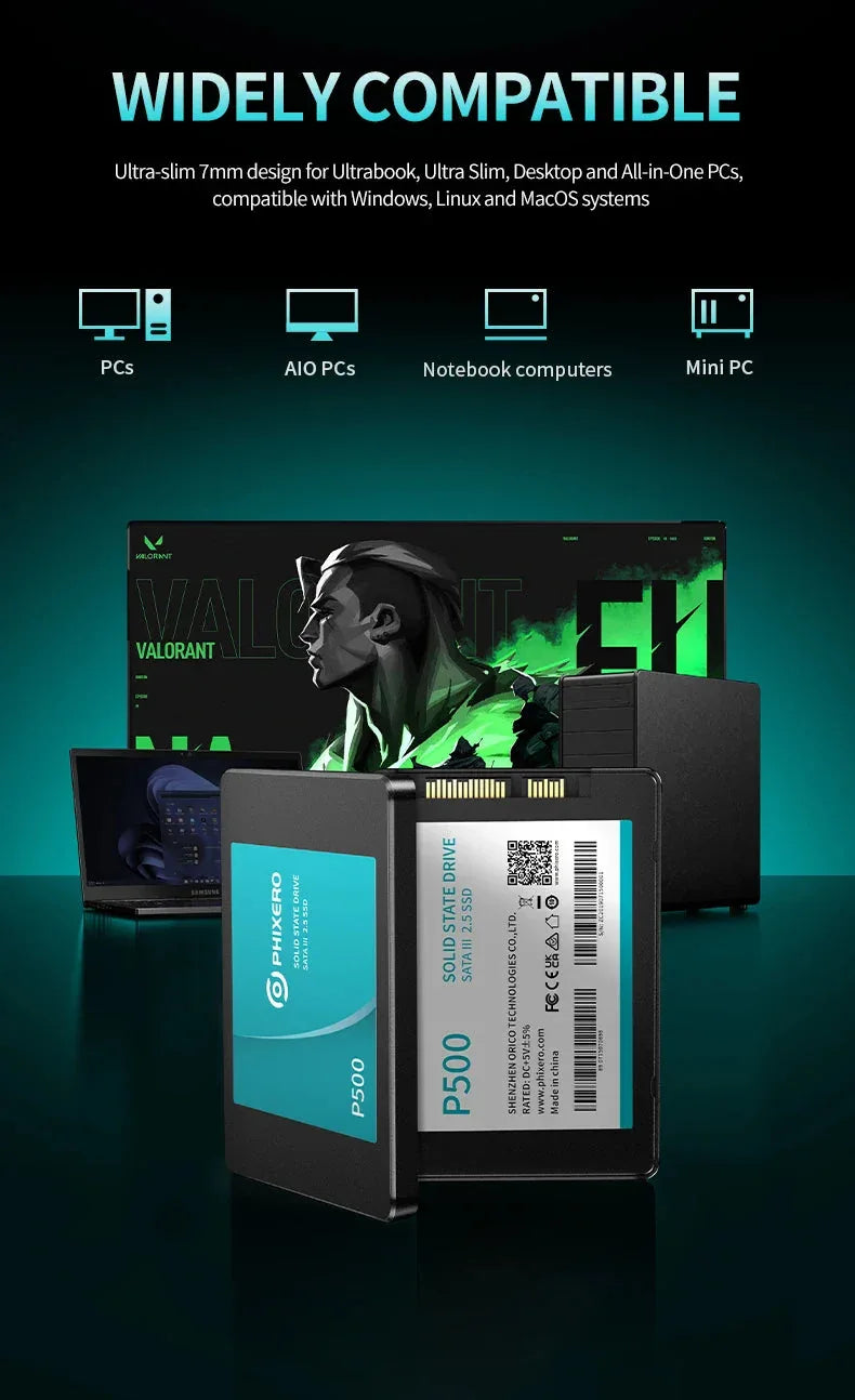 PHIXERO SSD HDD 2.5 Hard Disk SSD 1TB 2TB 512GB 128GB 256GB™ - RS Store