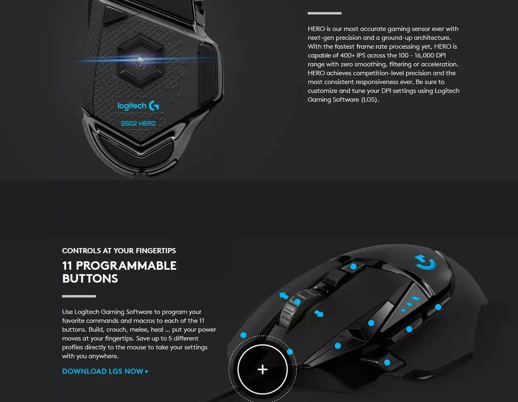 G502 HERO Professional Gaming Mouse 25600DPI Logitech™