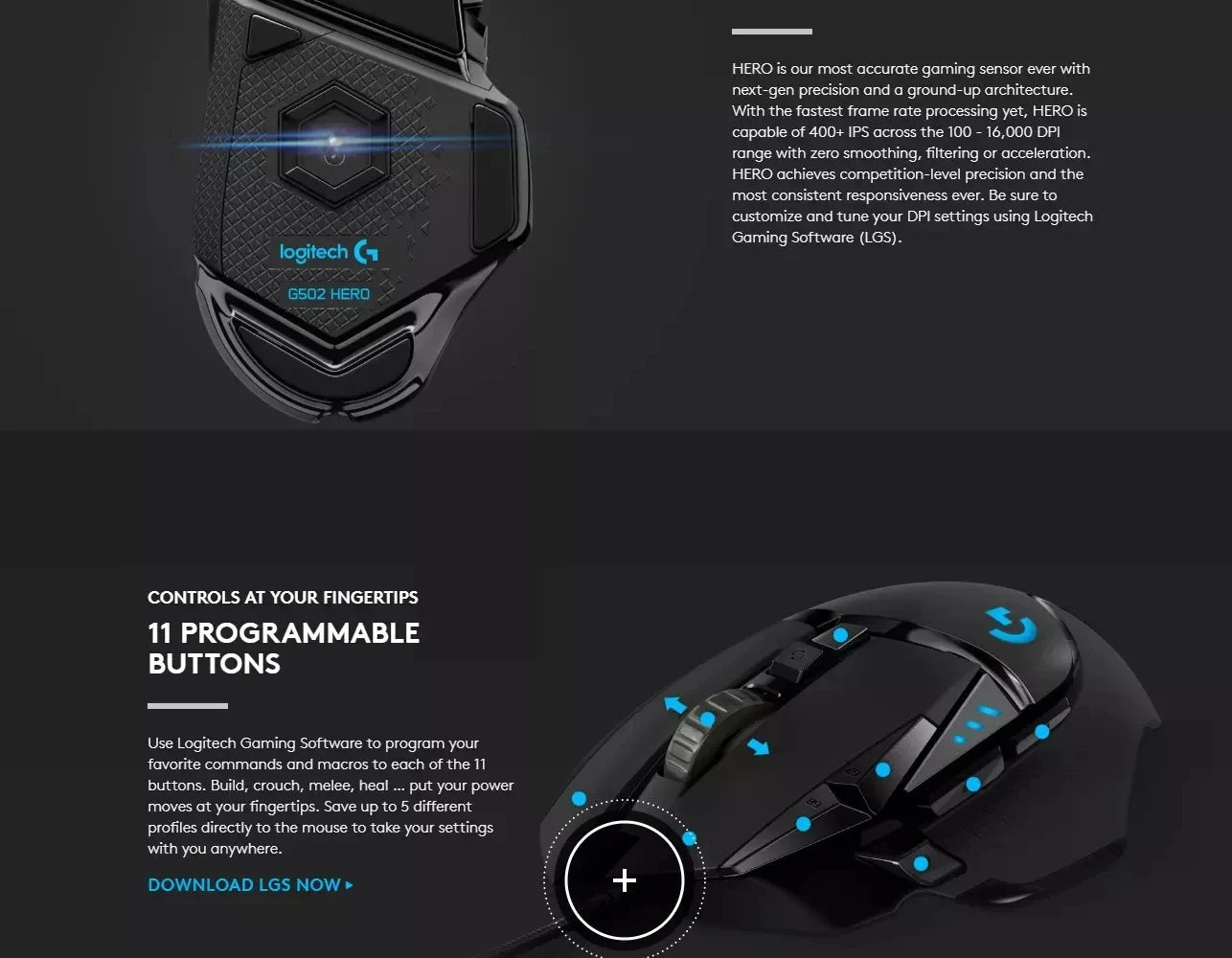 G502 HERO Professional Gaming Mouse 25600DPI Logitech™