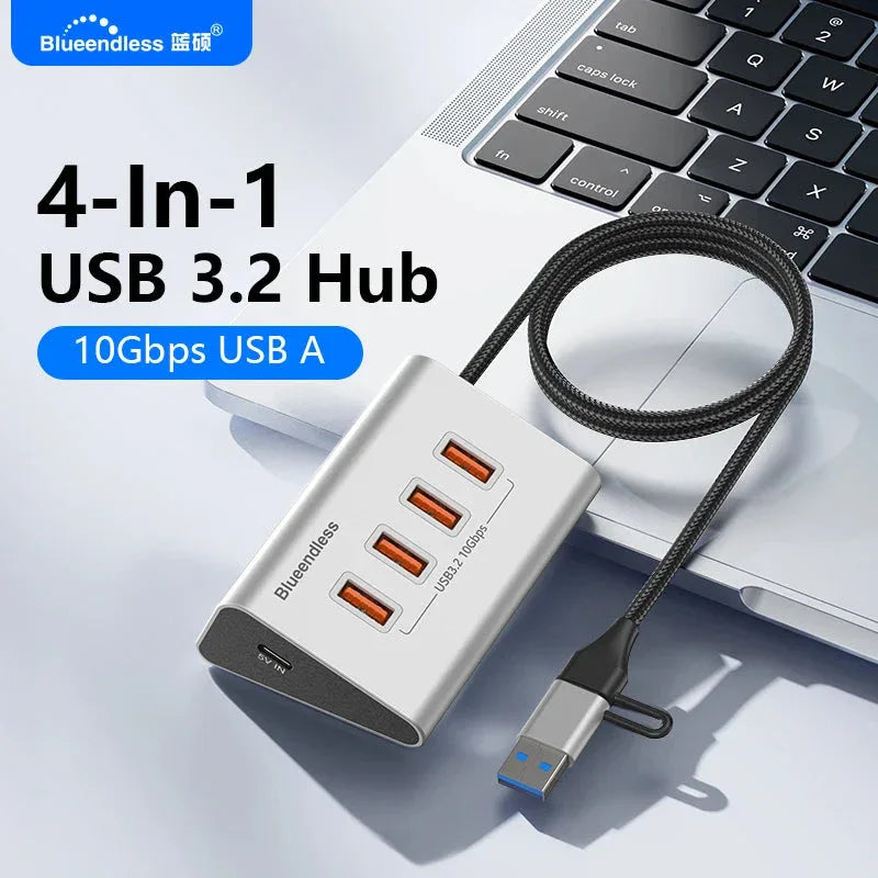 Blueendless Aluminium USB3.2 Gen2 10Gbps 5 ports HUB™ - RS Store