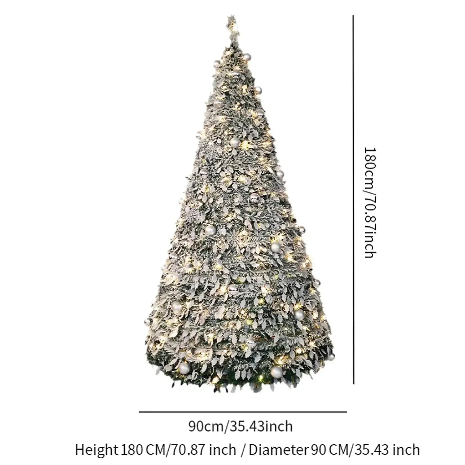 150/180/210CM Foldable Christmas Tree with Decorative Lights™ - RS Store