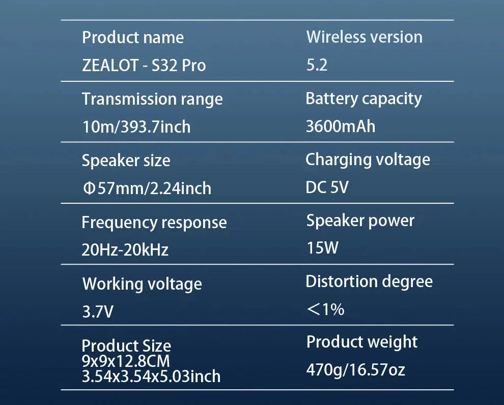 ZEALOT S32 pro Bluetooth Wireless Outdoor Portable Subwoofer Speaker™ - RS Store