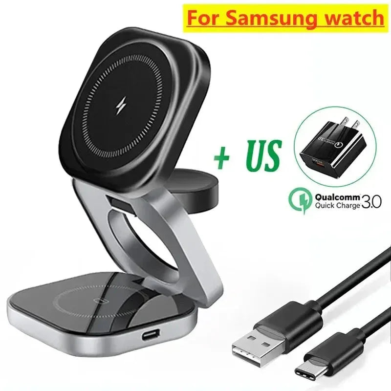 3 In 1 Foldable Magnetic Wireless Charger Stand Vikefon™ - RS Store