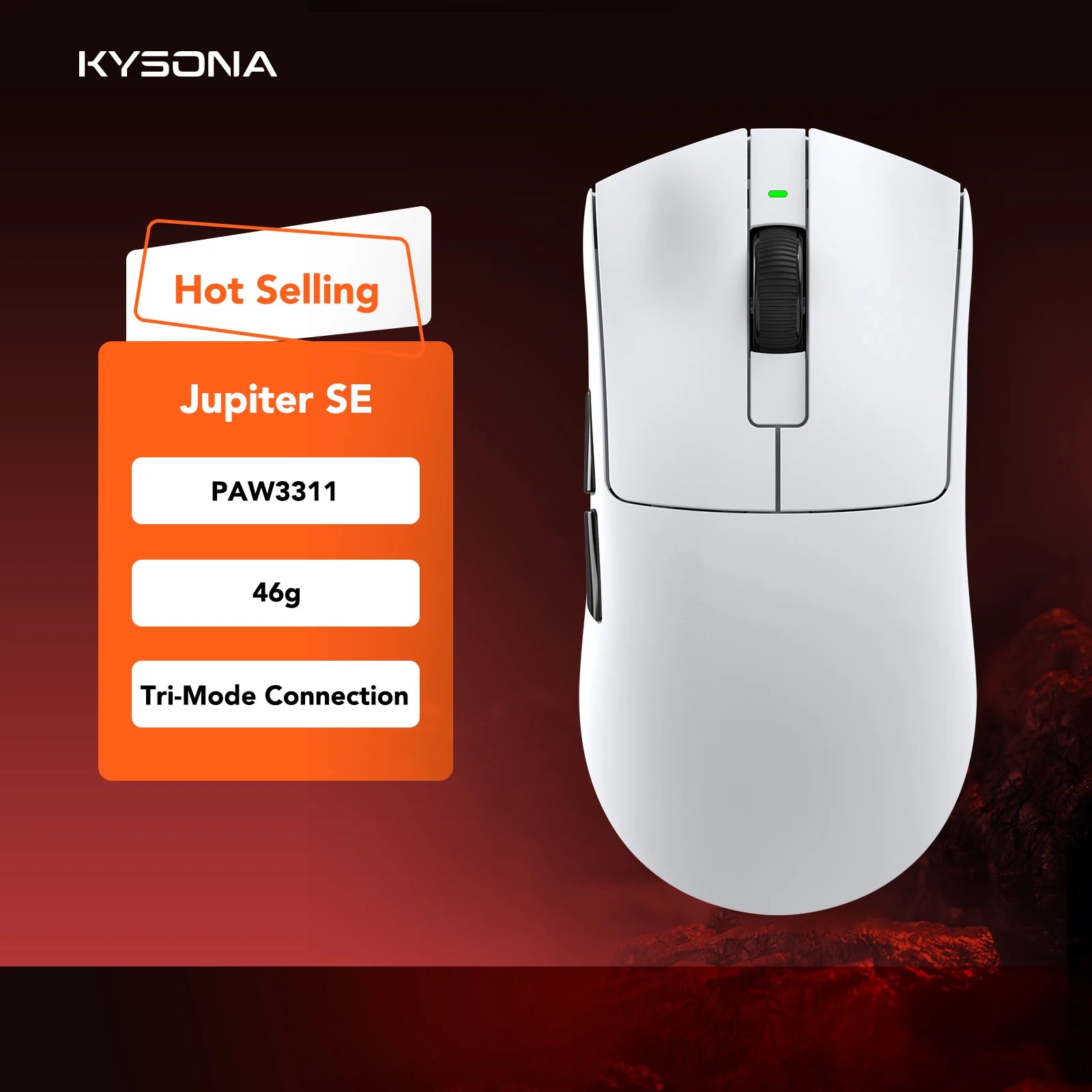 Wireless Mouse PAW3395 Sensor 26000DPI Kysona™