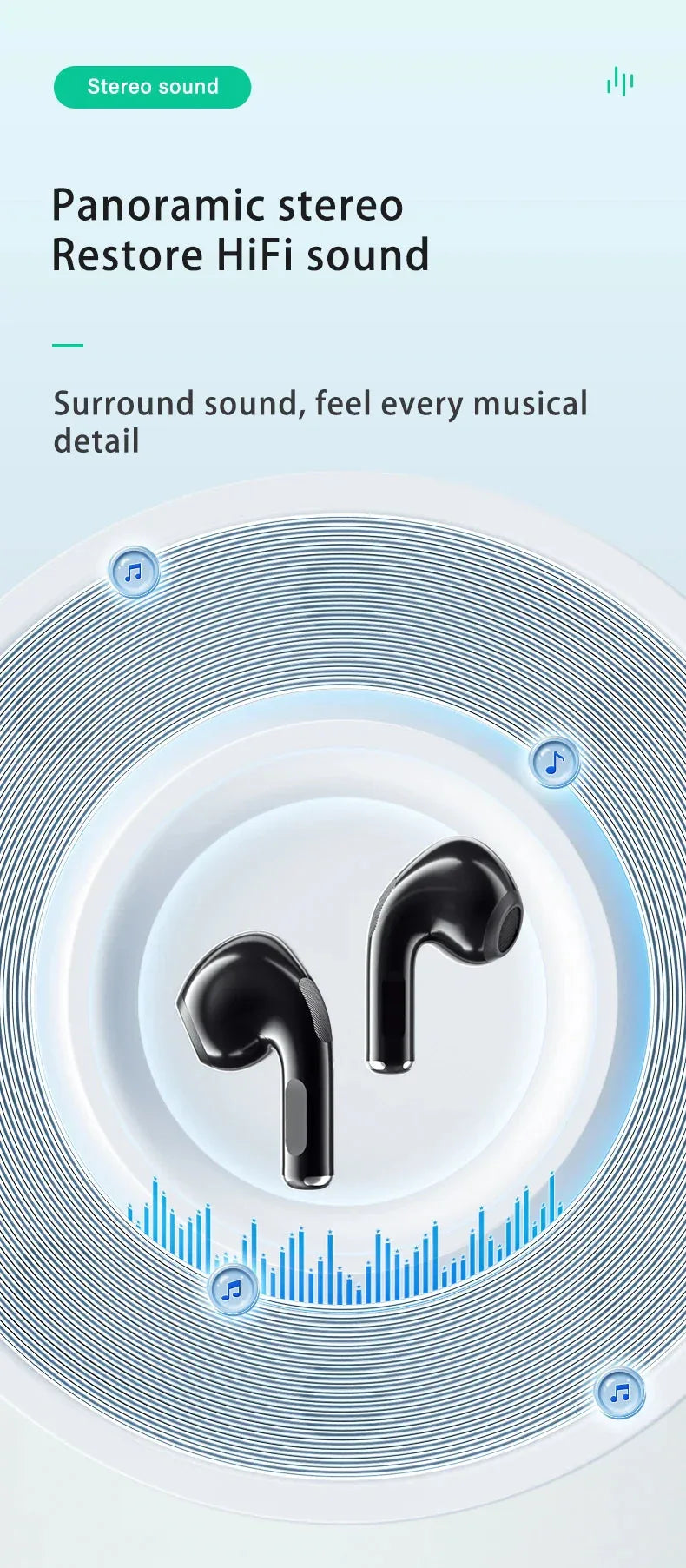 H5 Bluetooth 5.4 Wireless Earbuds HKRETI™ - RS Store