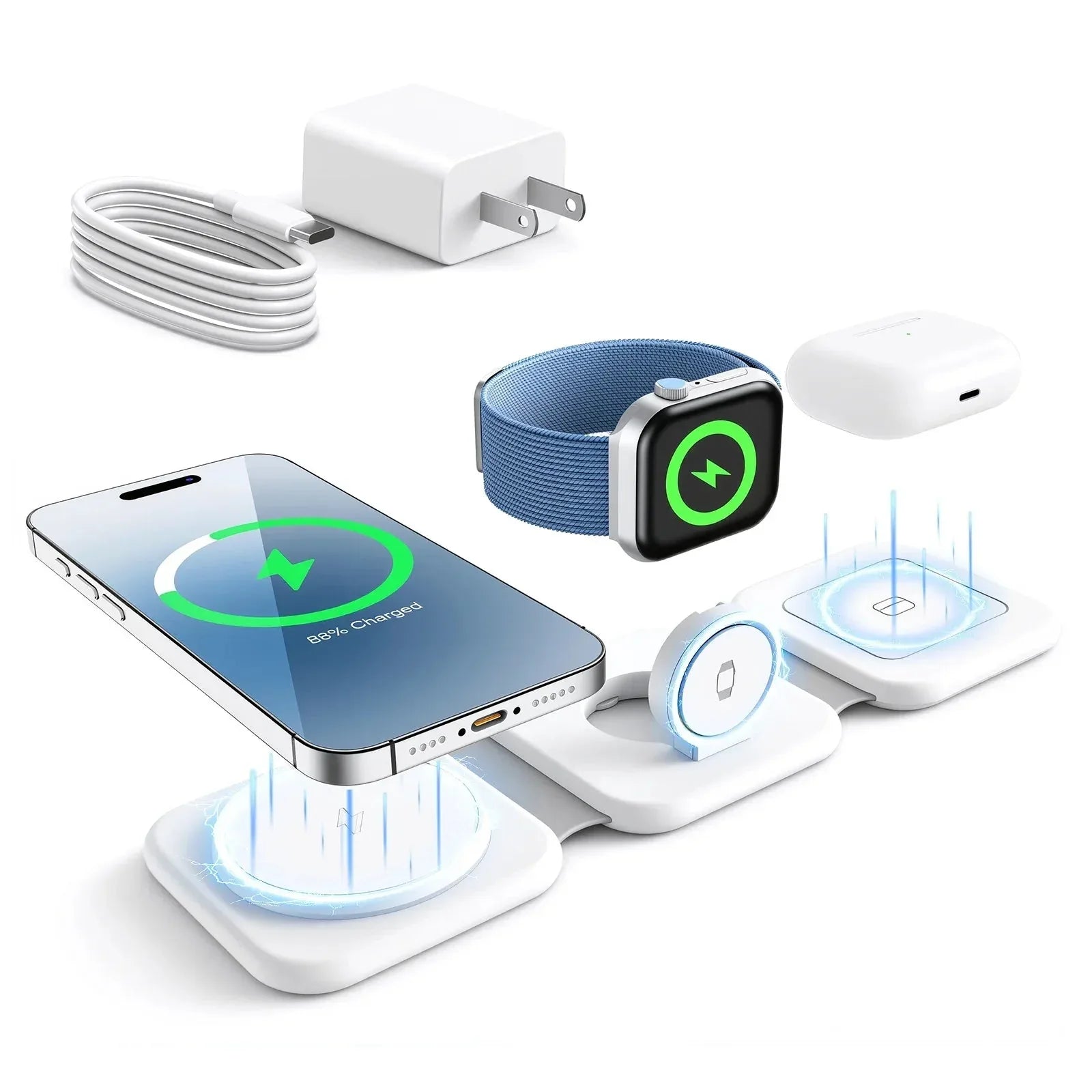 Magnetic Wireless Charger 3 in 1 Foldable 15W™ - RS Store