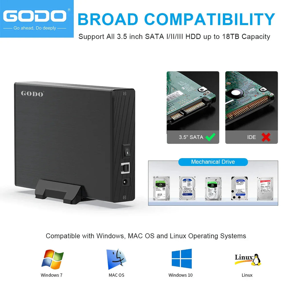 GODO USB 3.0 3.5 Inch SATA HDD SSD External Hard Drive™ - RS Store