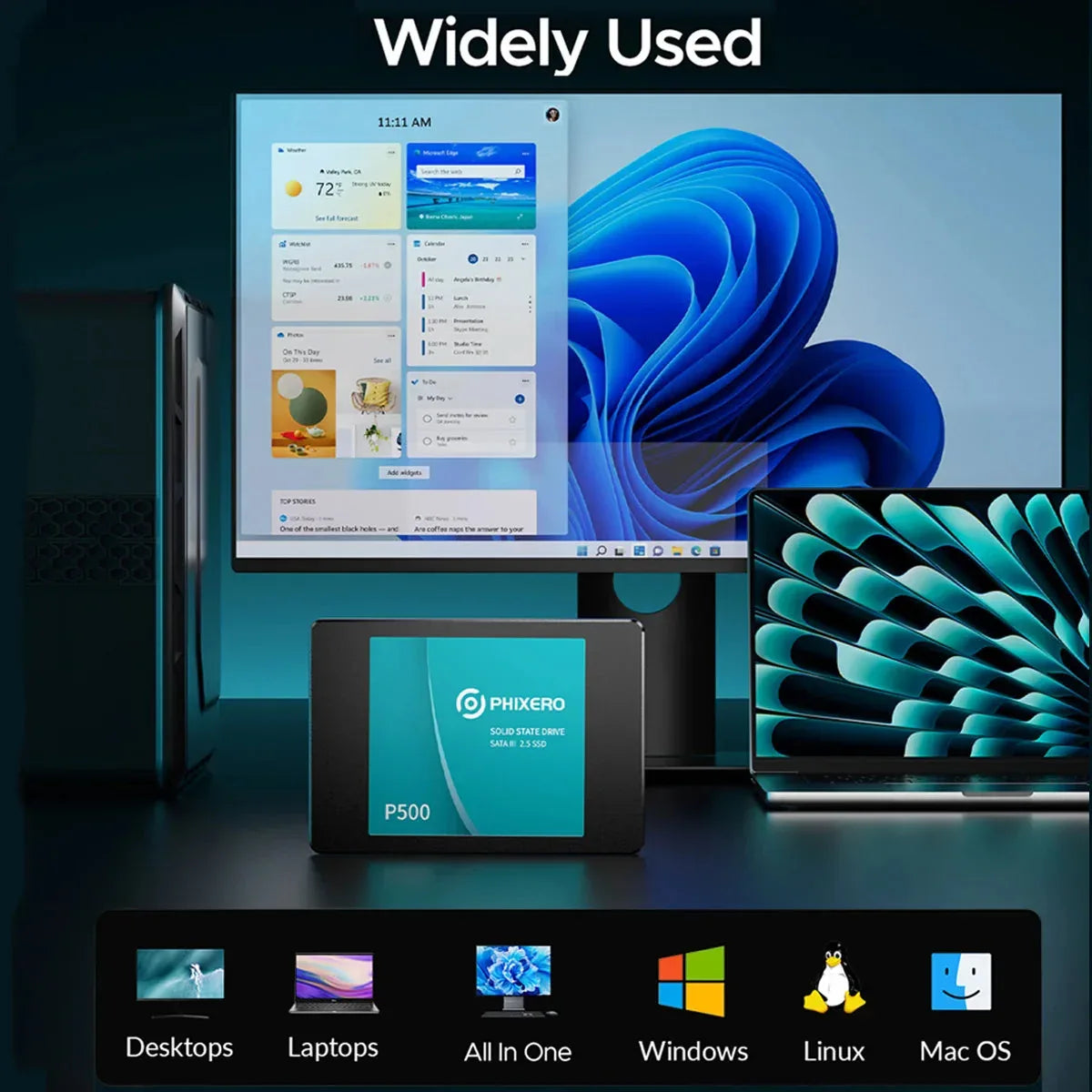 PHIXERO SSD HDD 2.5 Hard Disk SSD 1TB 2TB 512GB 128GB 256GB™ - RS Store