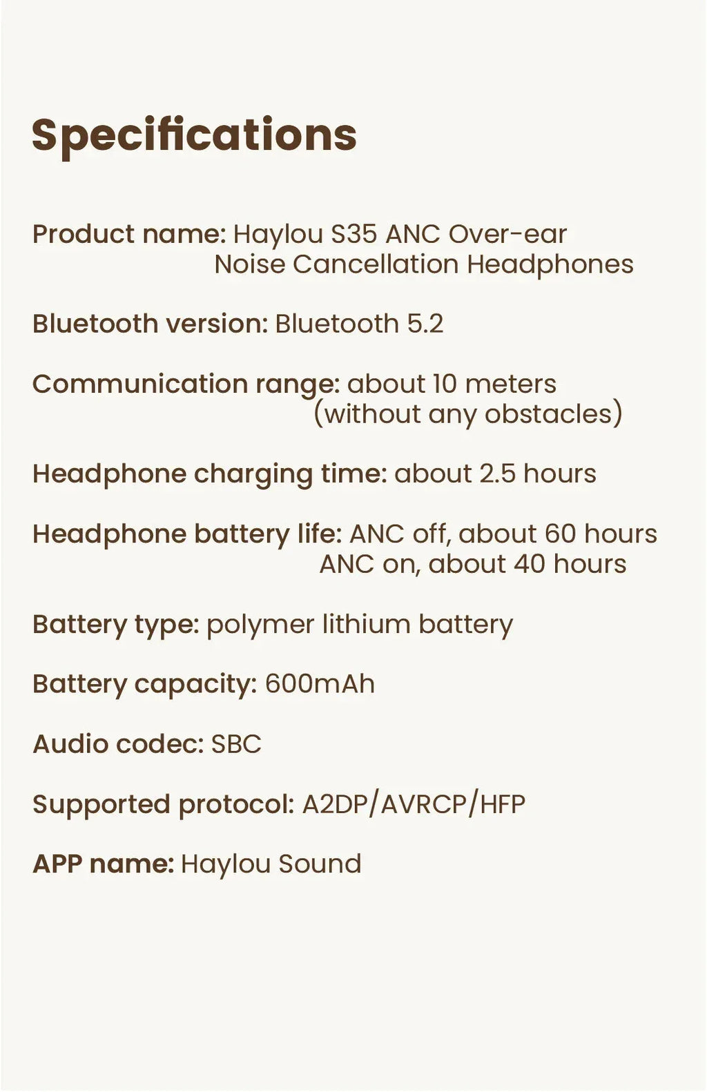 S35 ANC Wireless Headphones Haylou™ - RS Store